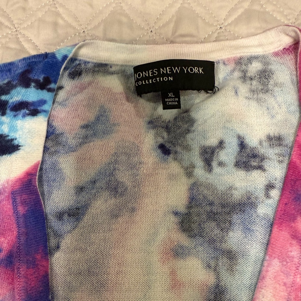 Jones New York Floral Tie-Dye Cardigan - Size XL - Picture 3 of 4